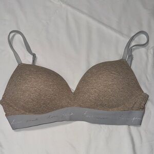 PINK Victoria's Secret Gray and Brown wireless push-up Bra
